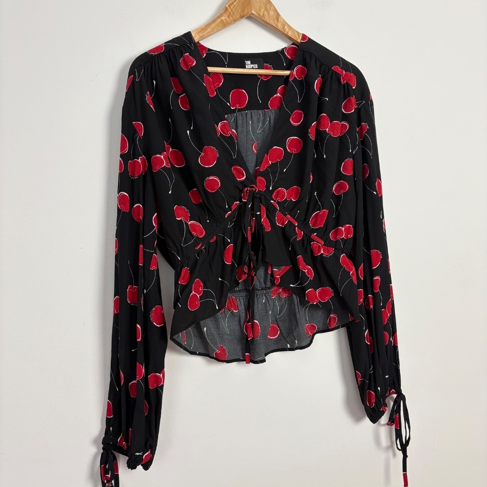 The kooples cherry print tie blouse - Picture 5 of 8